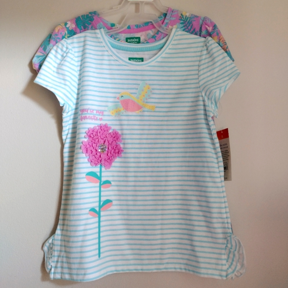 Girls 2 pack short sleeve shirts size 8